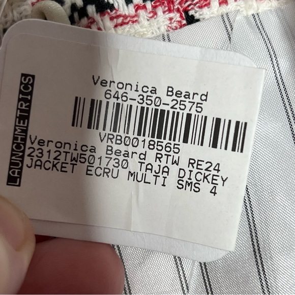 Veronica Beard Taja Graphic Tweed Dickey Jacket size 4 - Picture 6 of 7